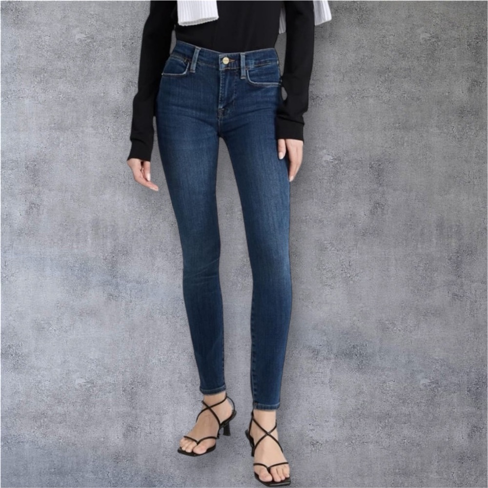 FRAME Le Skinny High-Rise Blue Denim Jeans Size 25